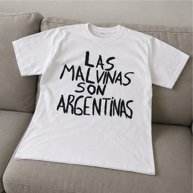 Remera Malvinas en sillón