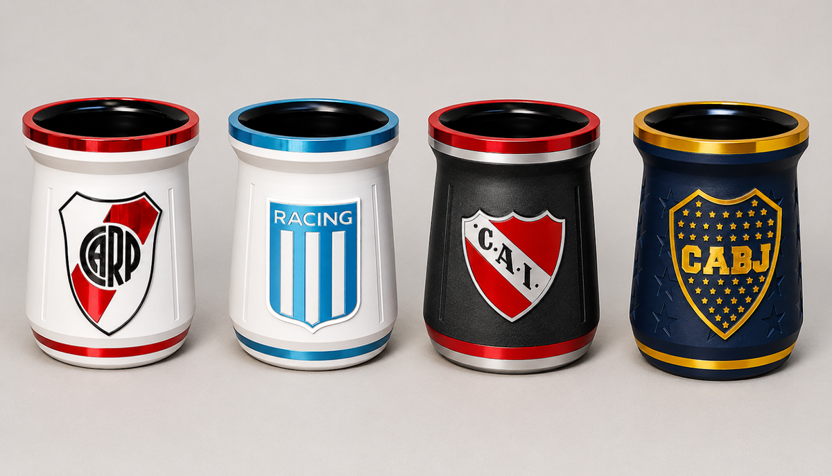 MATE DE POLIMERO FUTBOL CON BOMBILLA