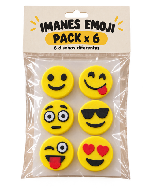 6 emojis imanes heladera Pack x 6