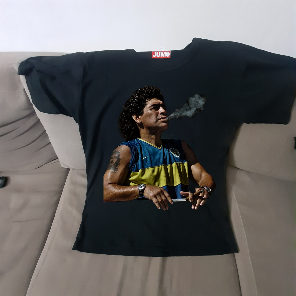 REMERA ESTAMPADA MARADONA BOCA JR.