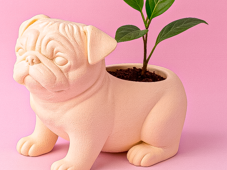 PORTA MACETA PERRO 3D