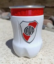 Vaso Jarra Botella Cortada Fernetero River Plate 500 Ml. Rojo Y Blanco -river
