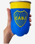 Vaso Jarra Botella Cortada Fernetero Boca Juniors 500 Ml. Azul Y Amarillo