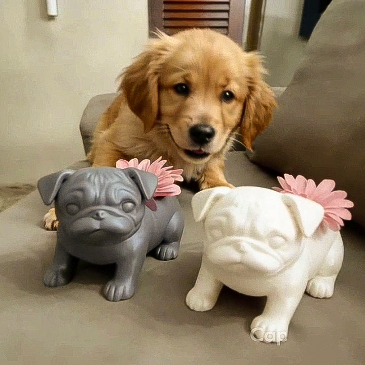 PORTA MACETA PERRO 3D