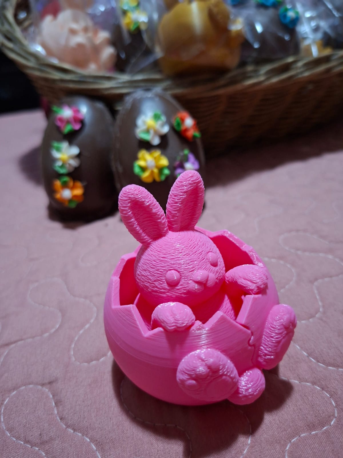 FIGURA CONEJO 3D +HUEVO PASCUA 100 GR