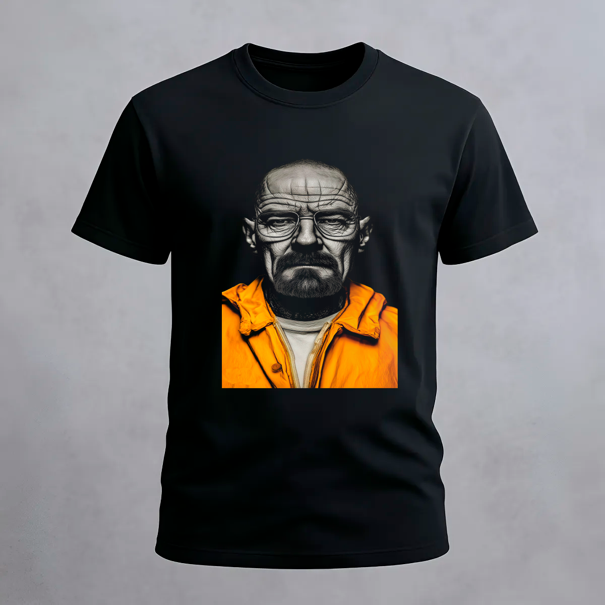 REMERA WALTER WHITE NEGRA SEMI TONO