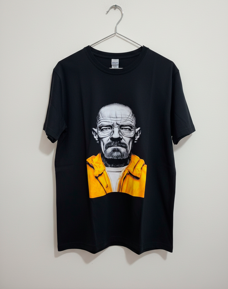 REMERA WALTER WHITE NEGRA SEMI TONO